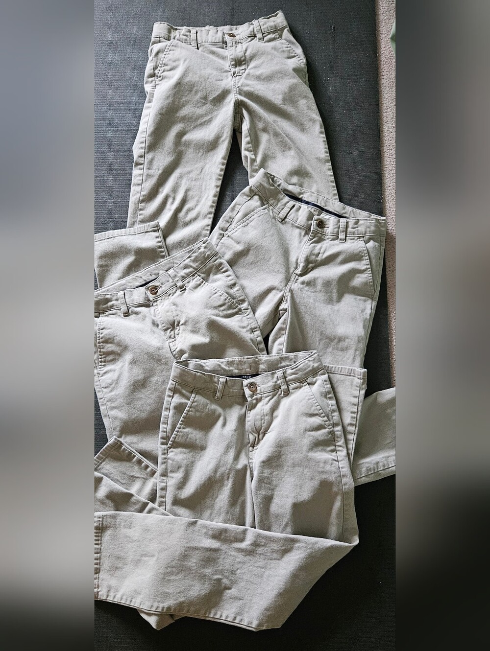 4 Pair - Boys Izod Light Khaki Pants - Neutral Tan. #212